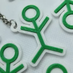 Stick Figure Keychain Pendant