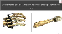 Terminator type arm and hand