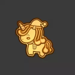 Unicorn Santa hat Stl File
