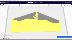 2D Silhouette/Stencil Man with Dog on Hill