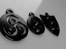 3x BDSM pendant/ keychain/ ear ring triskelion