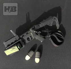 Airsoft grenade launcher on Kick shell