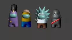 Among-US, 4 personalized figures.