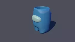 Among Us Crewmate Succulent Plant Vase standing version 3D print model
