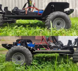 Axial SCX10 II UMG10 6x6 wheel wells/fenders + side skids + receiver box + gearshift servo mount kit
