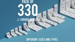 Big pack of 330 L shaped right angle braces / brackets