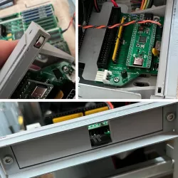 BlueSCSI F4 Lite Mac SE expansion port mounting bracket