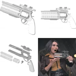 Cowboy Bebop Faye Valentine Sidearm | Cyberpunk Railgun | Netflix | By CC3D