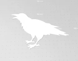 Crow Silhouette, Raven Outline, Bird Stencil, Halloween, 2D Wall Art