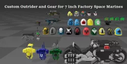 Custom Outrider Bike and Gear for 7 inch Factory Space Marines