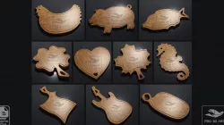 Cutting Board 2nd Set of 10 - CNC Files for Wood (svg, dxf, eps, pfd, ai, stl)