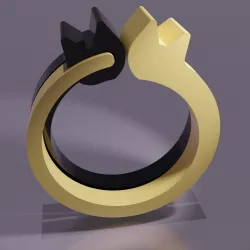 Embraced Cats Ring - 3D4Italy - Anycubic3d