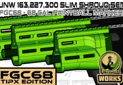 FGC68-MKI UNW163 227, 300 SLIM shroud set for your magfed paintball marker