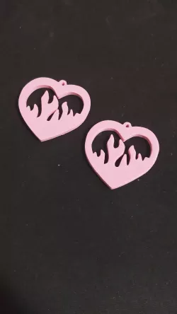 Flaming Heart Rings