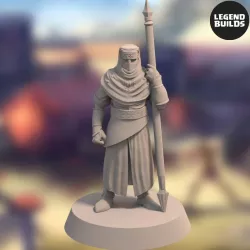 FREE – Night’s Cult soldier with spear pose 1 miniature – STL file