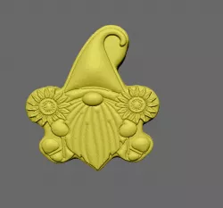 Gnome with Sunflowers Solid Model for Bath Bombs, Soaps and Mold making vacuum forming silicone mold