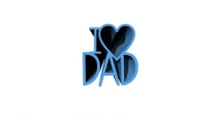 I Love Dad -  Desk Plate Sweep Text