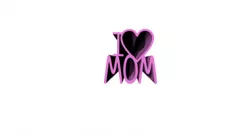 I Love MOM -  Desk Plate Sweep Text