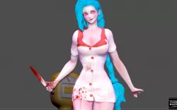 JINX SEXY NURSE COSTUME LEAGUE OF LEGENDS PRETTY SEXY GIRL GAME ANIME CHARACTER LOL
