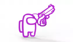 keychain Among us Gun