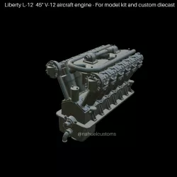 Liberty L-12 45° V-12 aircraft engine - For model kit and custom diecast