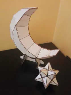 low poly Laser Cut Moon