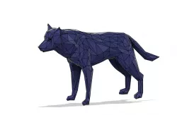low poly wolf