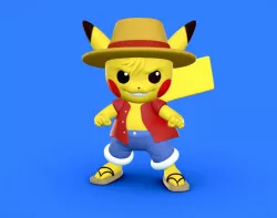 Luffy Pikachu - 3D print