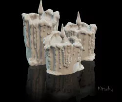 Melted candles miniatures for dioramas etc.