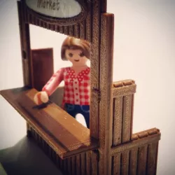 Miniature kiosk for playmobil scale figures