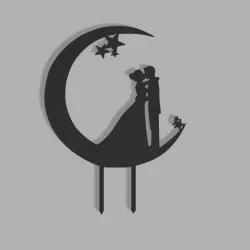 Moon Couple Cake Topper