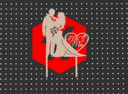Mr and Mrs in heart Topper