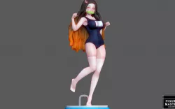 NEZUKO SWIMSUIT CUTE GIRL ANIME KIMETSU 3D PRINT