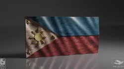 Philippines Wavy Flag - CNC Files For Wood, 3D STL Model