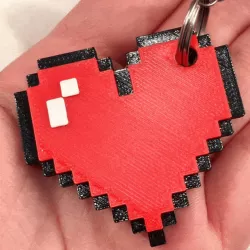 Pixel Heart Keychain