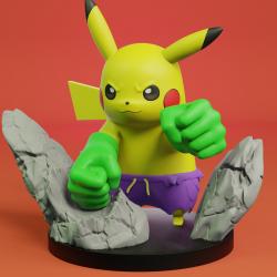 Tail-strengthened Pikachu free 3D model 3D printable