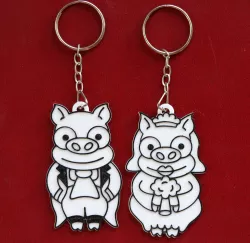 Simpsons piggies wedding keychains