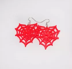 Spider Web Heart Earrings