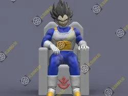 vegeta sitting on throne