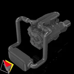 VRH35Z Nissan Engine 1/64 Scale for Diecast Custom