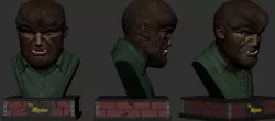 Wolfman bust statue