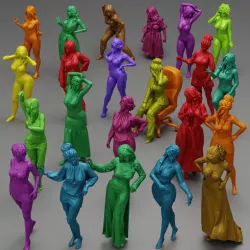 22 Character Models Lowpoly for Woman - Pack 3 3D Print Model