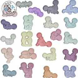 22 Cookie Sutra Collection Set with 6 Faces  - Cookie Cutter - Fondant - Polymer Clay