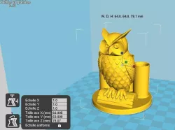 3 pen holder owl