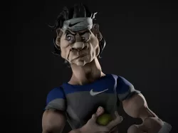 3D caricature of Rafa Nadal