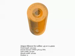 Airgun silencer (medium) with UNEF 5/8 threads .45 caliber 11.4mm