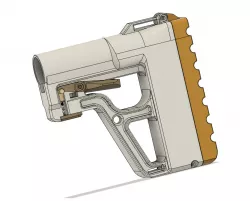 Airsoft stock for 6 position buffer tube with space for the battery. 3D print model