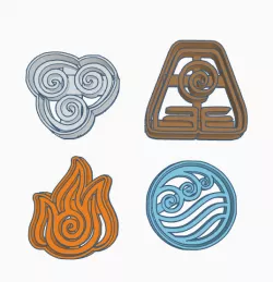 Avatar bending arts cookie cutters