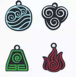 AVATAR  FOUR ELEMENTS KEYCHAINS