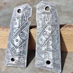 BE RICH!!! colt 1911 and clones modern shape of grips  MONEY THEME